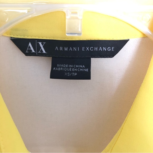A|X Armani Exchange Cream Silk Sheer Button Down Shirt Top Women"s Size XS - Picture 13 of 13